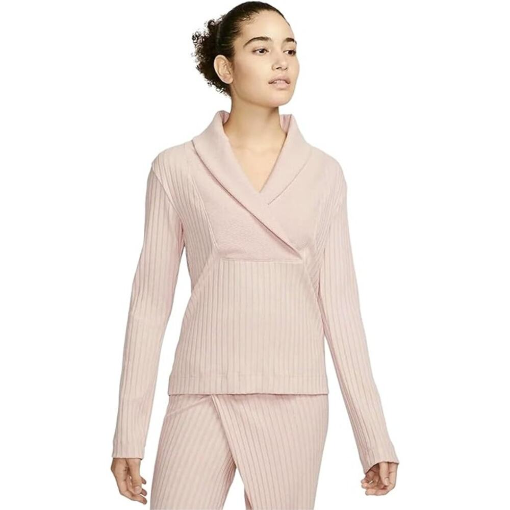 NEW Nike Yoga Cowl Neck Ribbed Cover Up Top Size XS Athleisure Ballet Cozy